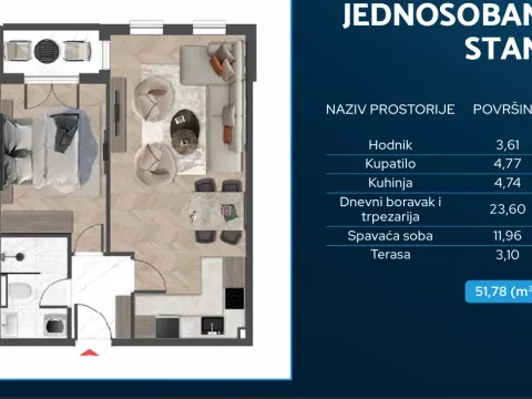 Prodaja, jednosoban stan, 48m², Čeluga, Bar - image 8