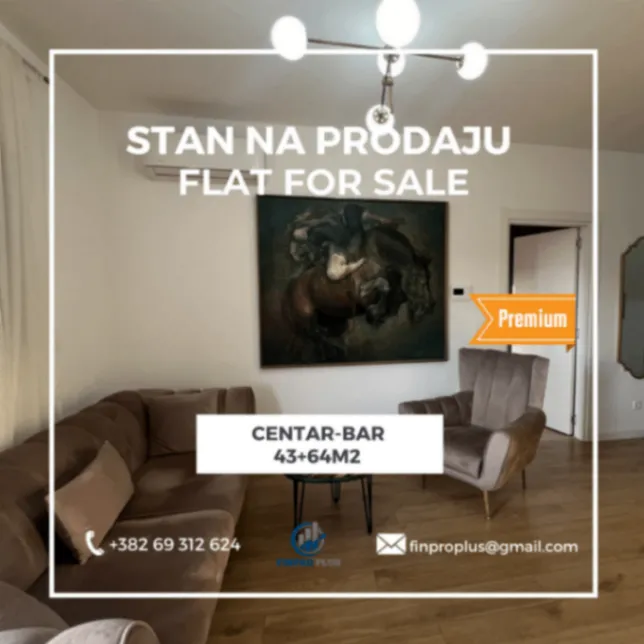 Sale, one bedroom apartment, 43m², Centar, Bar