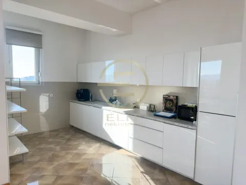 White kitchen with cabinetry and built-in appliances in the apartment. - image 12