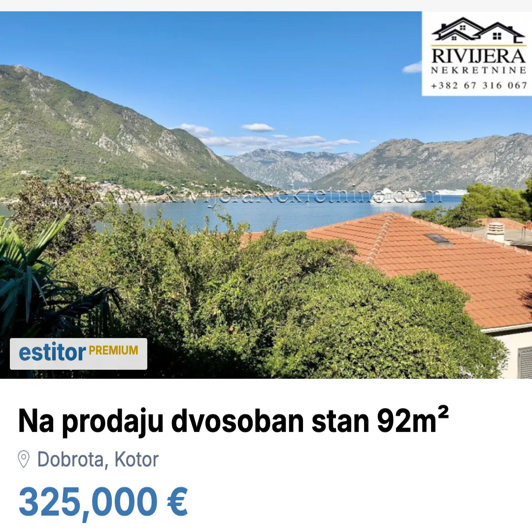Prodaja, dvosoban stan, 92m², Dobrota, Kotor
