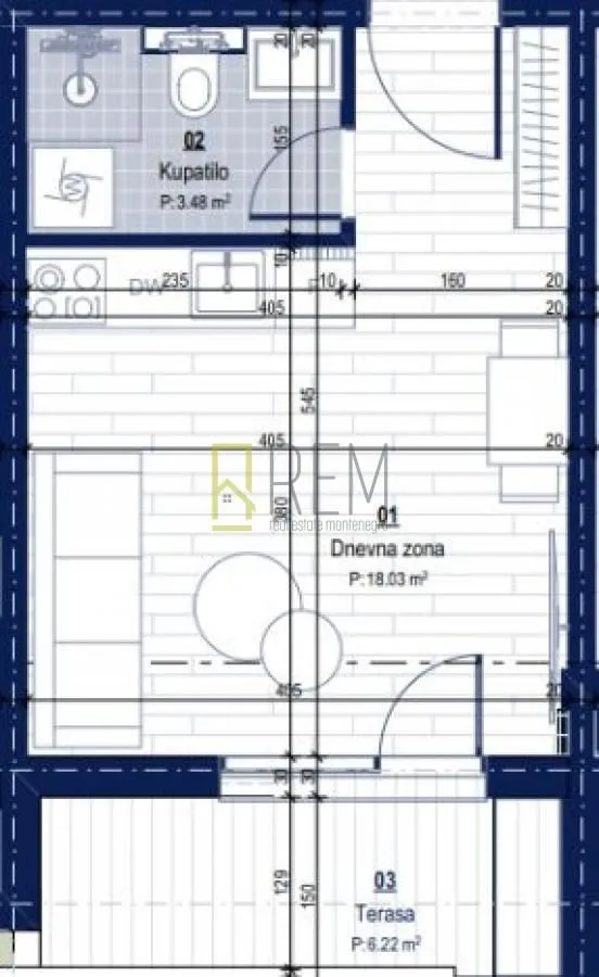Prodaja, garsonjera, 28m², Kotor, Crna Gora