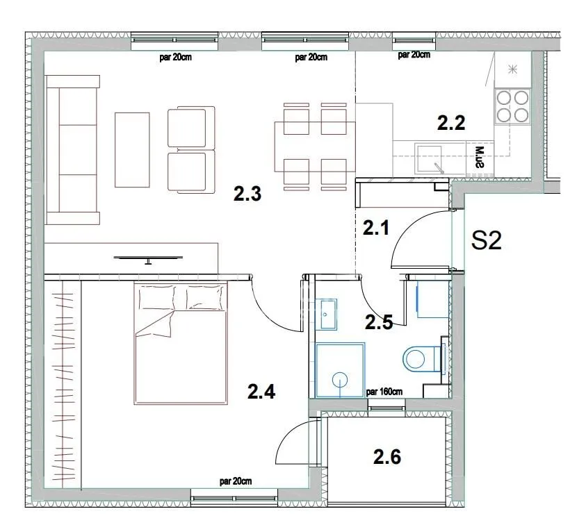 Prodaja, jednosoban stan, 46m², Palilula Sve Podlokacije, Beograd