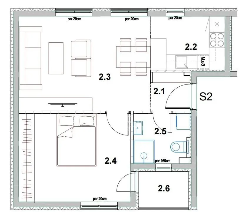 Prodaja, jednosoban stan, 46m², Palilula Sve Podlokacije, Beograd