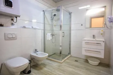 Svijetlo opremljeno kupatilo sa tuš kabinom, umivaonikom i sanitarijama. - image 12