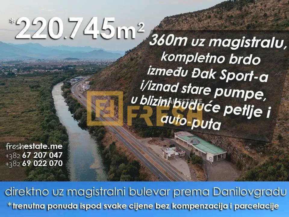 Prodaja, plac, 220745m², Tološi, Podgorica