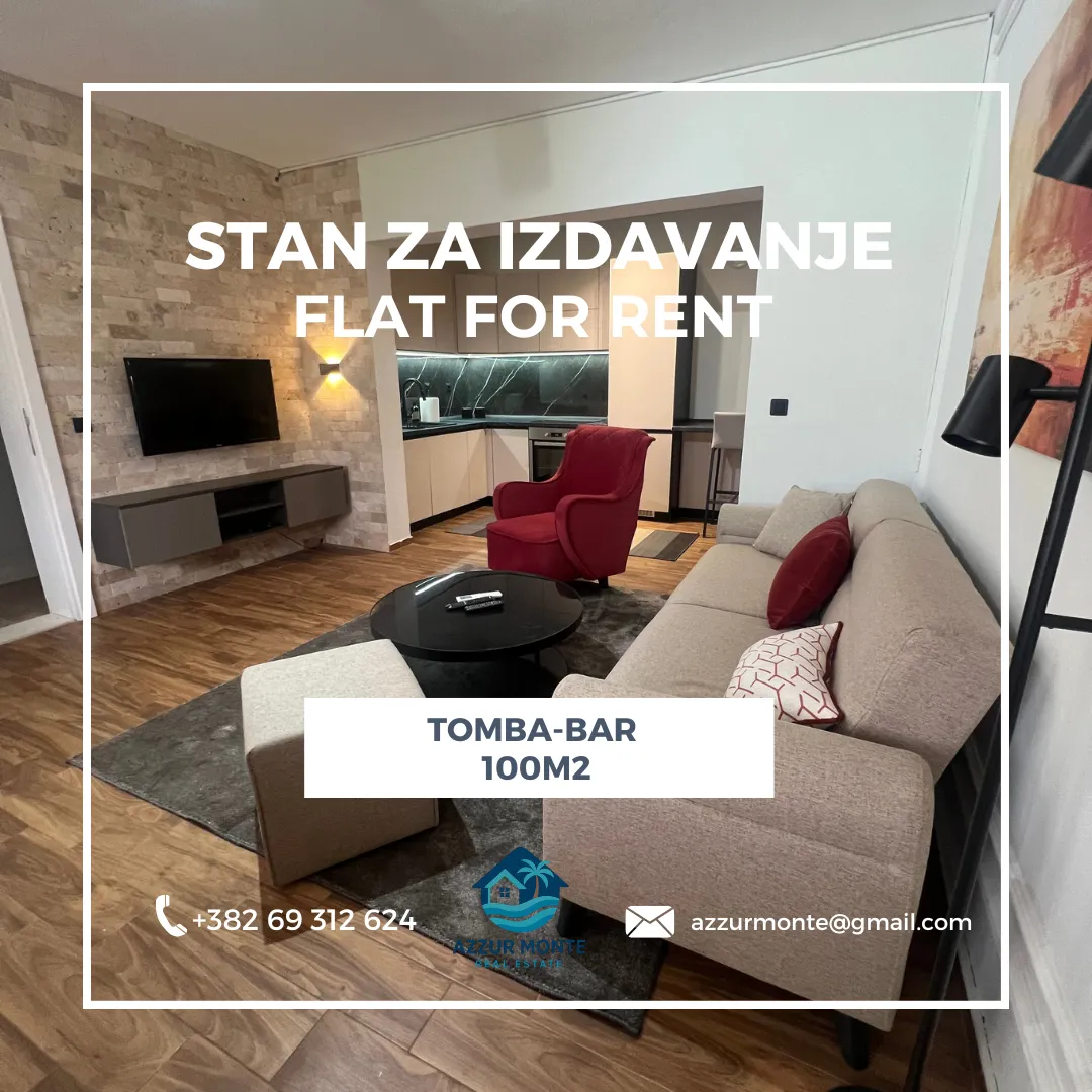 Rent, three bedroom apartment, 100m², Tomba, Bar