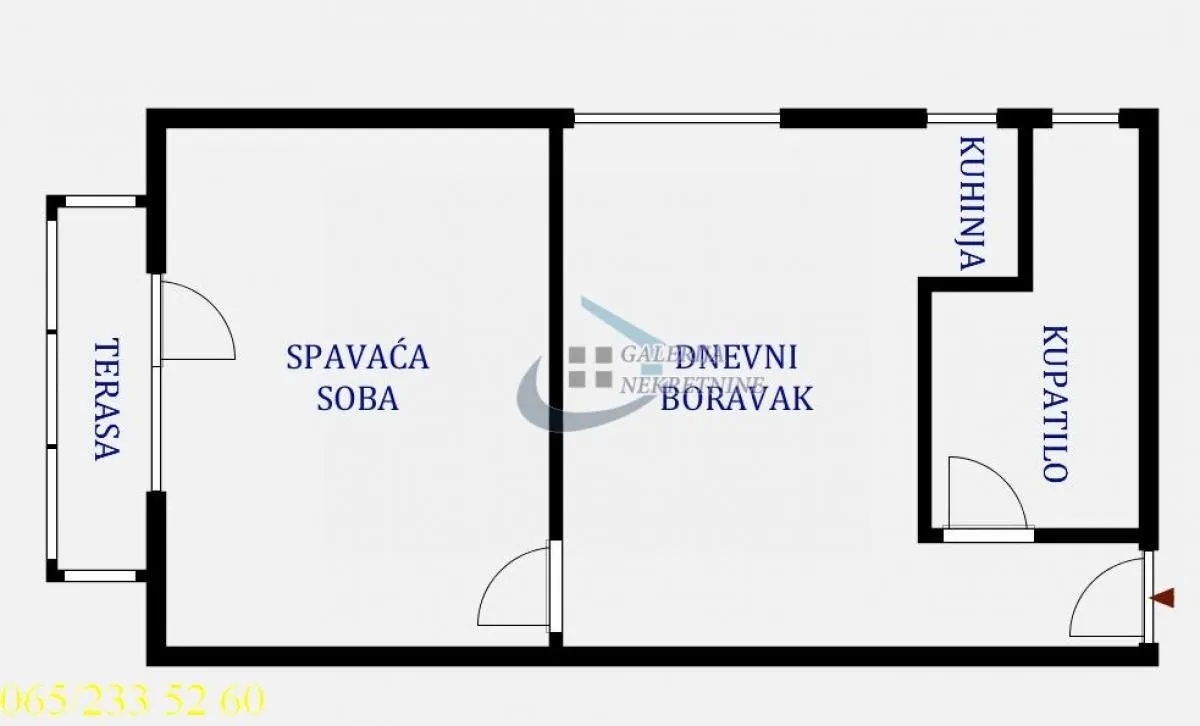 Sale, one bedroom apartment, 38m², Kanarevo Brdo, Beograd