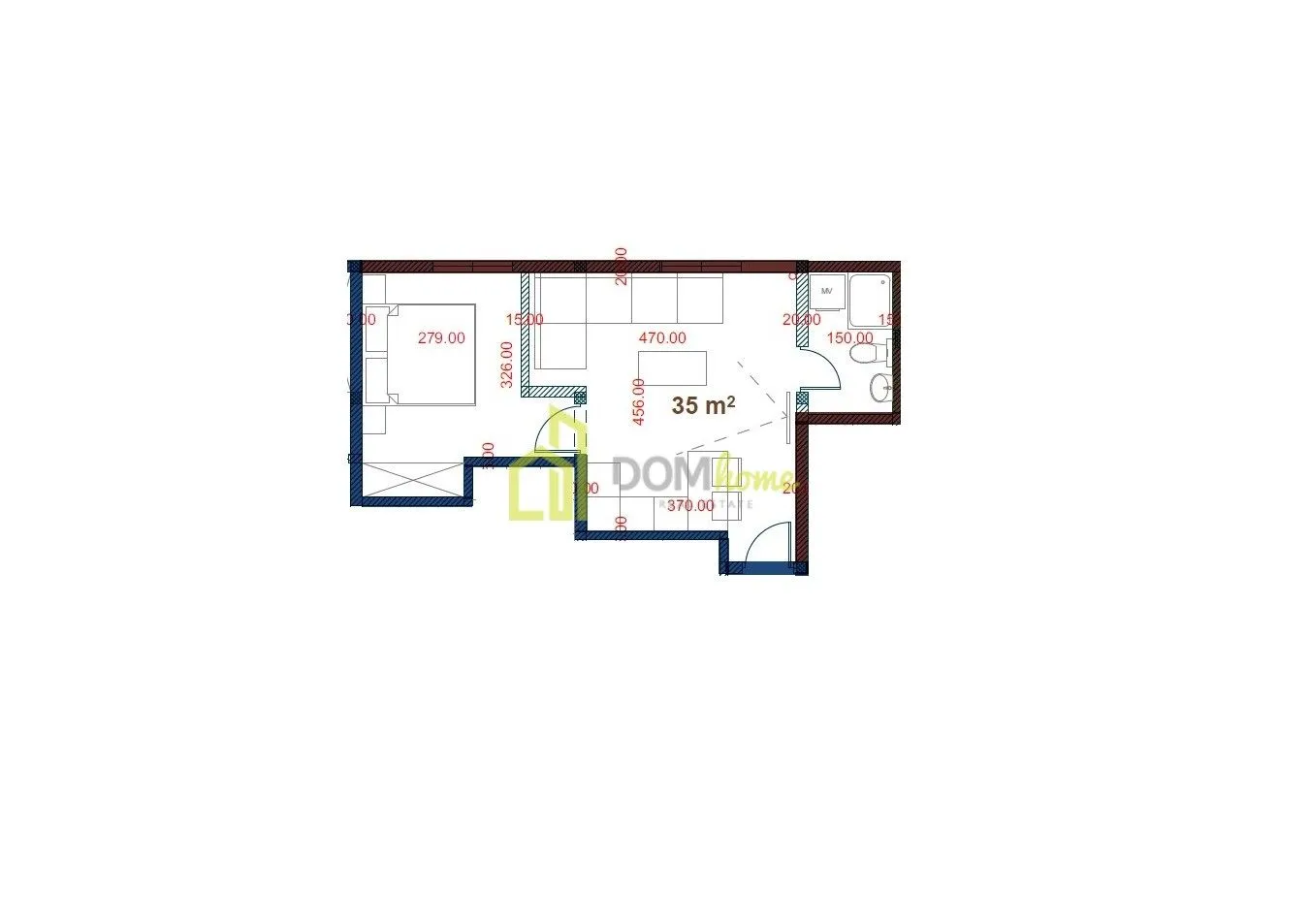 Sale, one bedroom apartment, 35m², Blok 9, Podgorica
