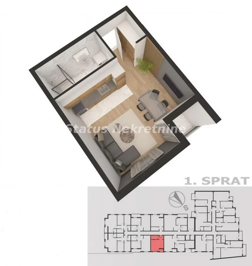 Prodaja, garsonjera, 30m², Petrovaradin, Novi Sad
