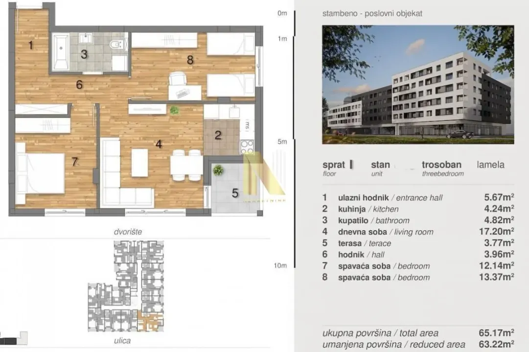 Prodaja, trosoban stan, 64m², Telep, Novi Sad Sve Podlokacije