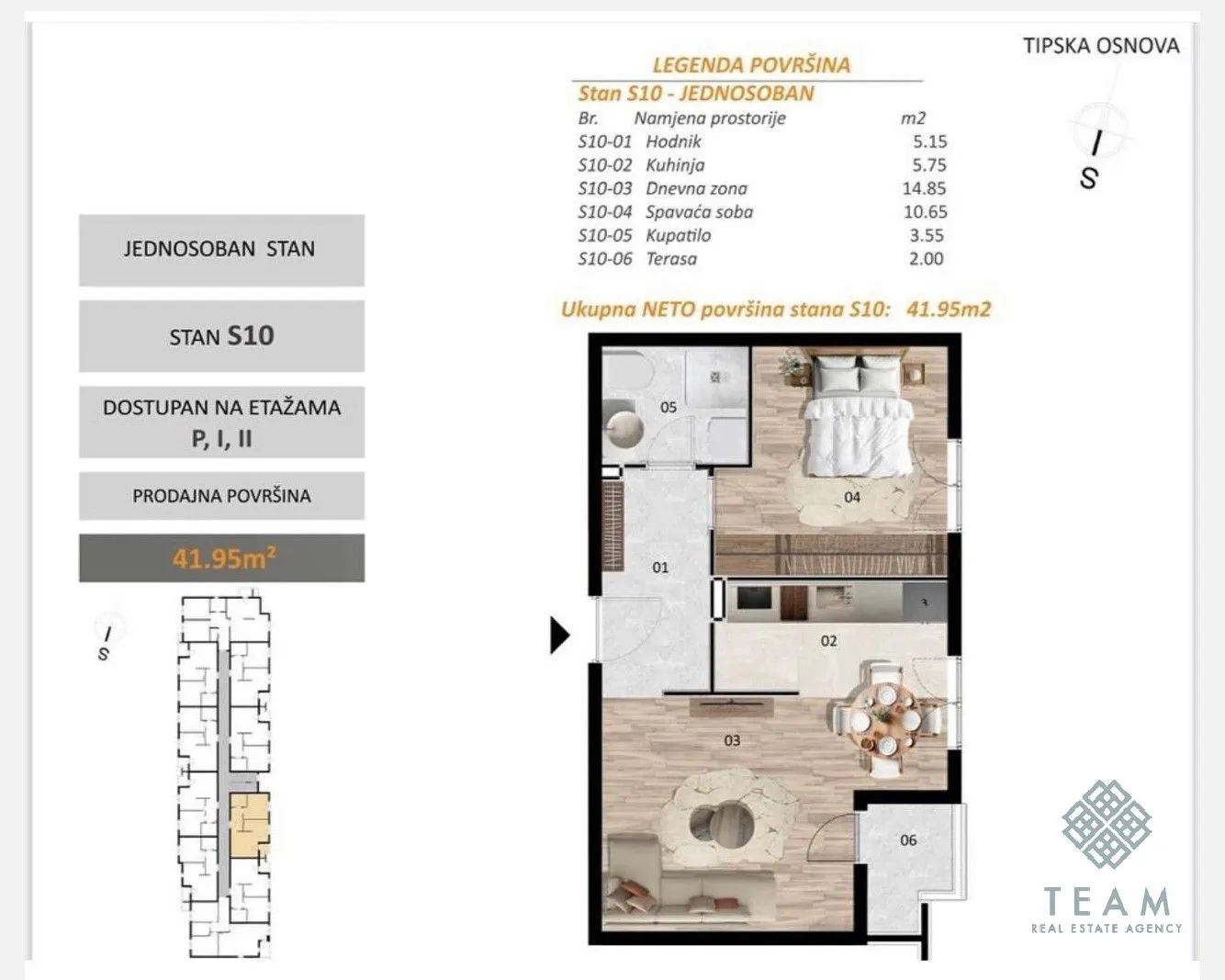 Prodaja, jednosoban stan, 42m², Zabjelo, Podgorica