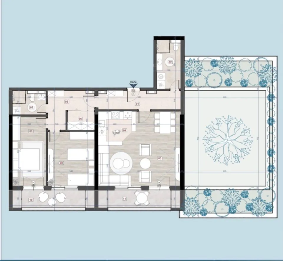 Sale, two bedroom apartment, 177m², Bjeliši, Bar