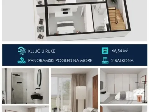 Sale, one bedroom apartment, 66m², Tivat, Crna Gora - image 11