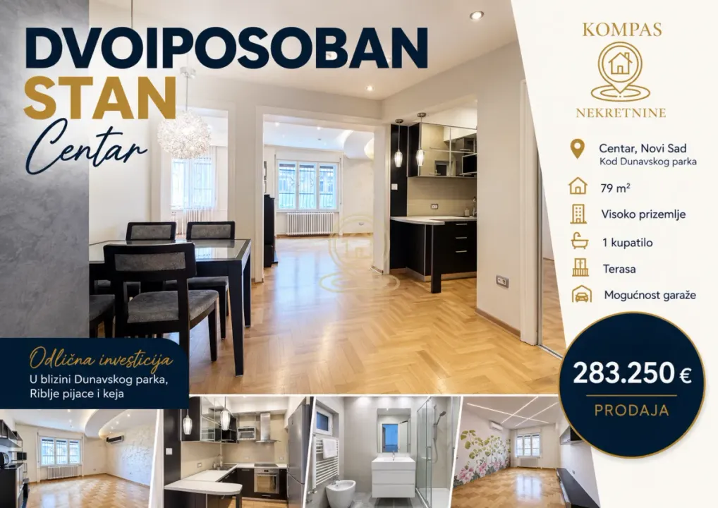 Sale, three bedroom apartment, 79m², Centar, Novi Sad