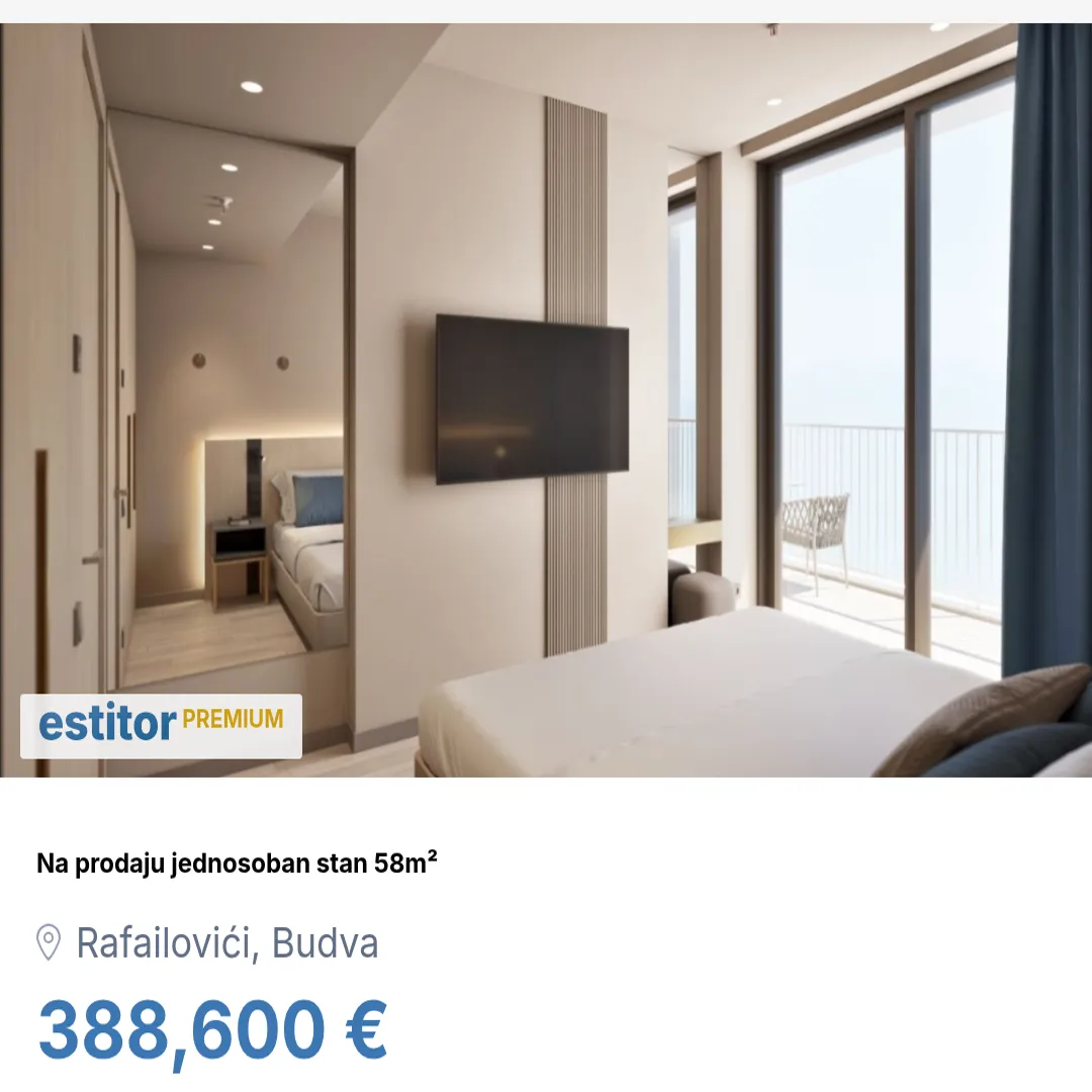 Sale, one bedroom apartment, 58m², Rafailovići, Budva