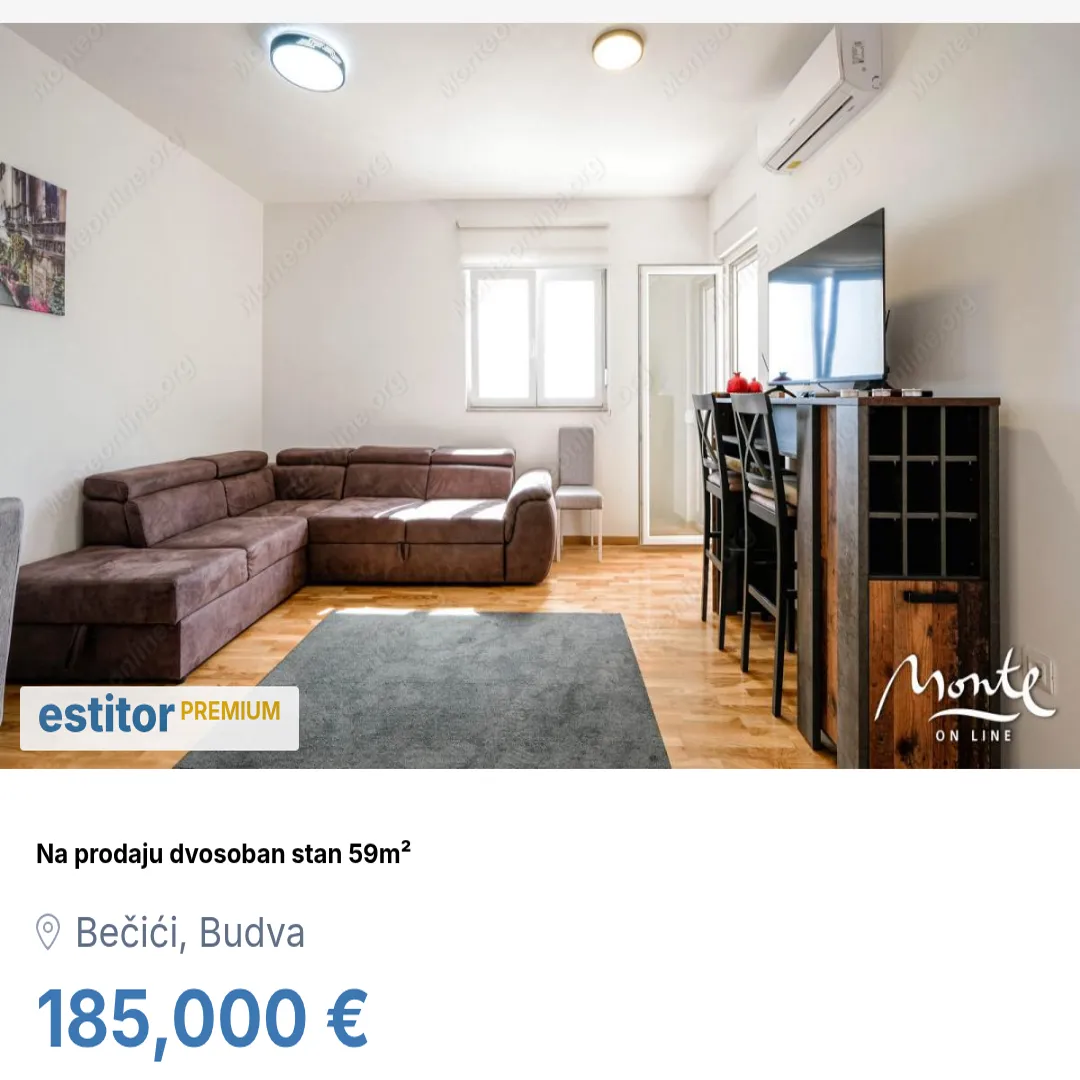 Sale, two bedroom apartment, 59m², Bečići, Budva