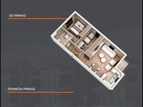 Sale, two bedroom apartment, 55m², Zabjelo, Podgorica - image 7