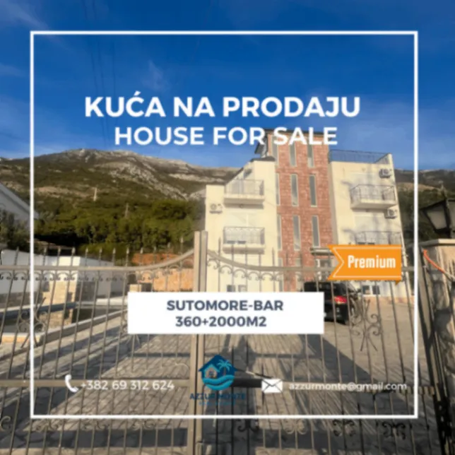 Prodaja, kuća, 360m², Sutomore, Bar