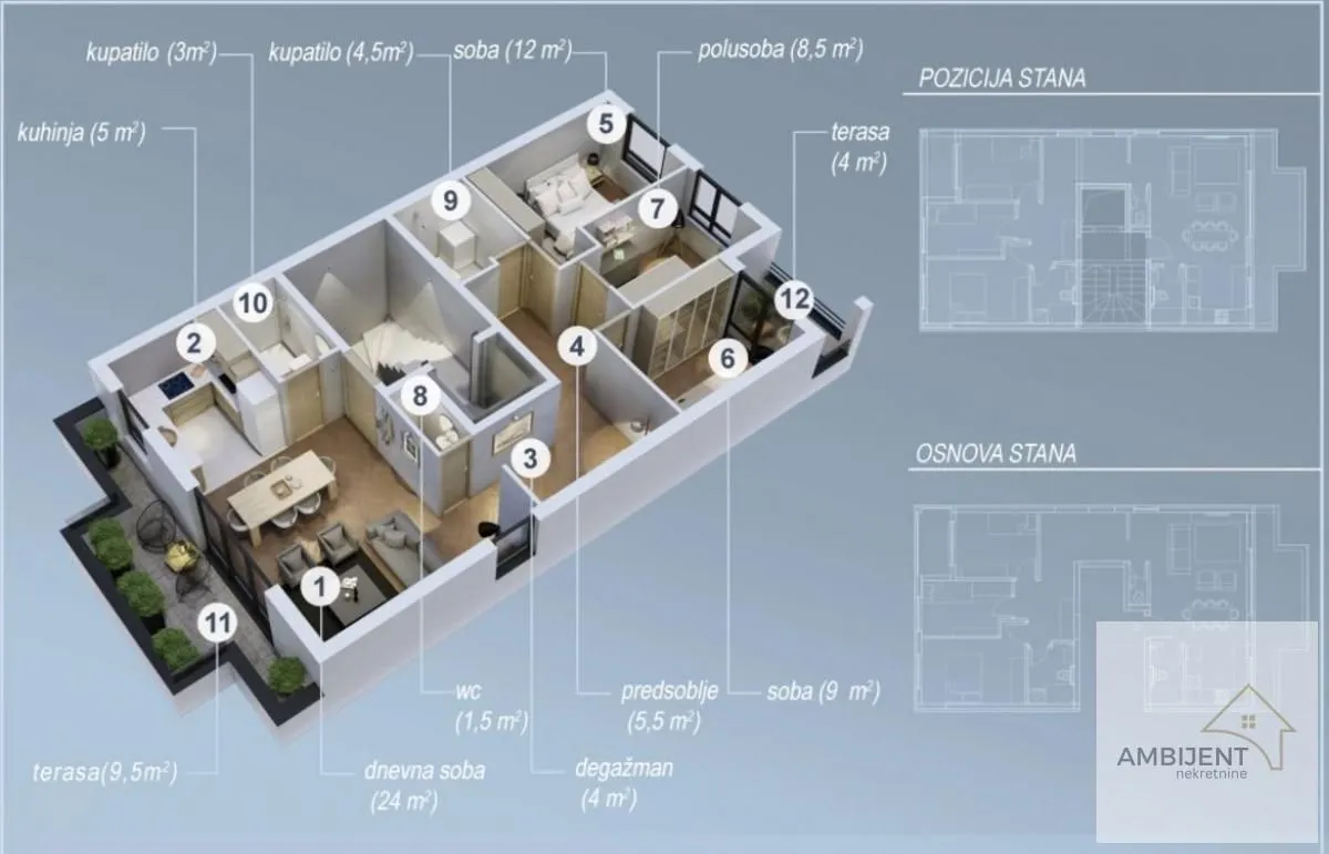 Sale, three bedroom apartment, 101m², Slavujev Venac, Zvezdara Sve Podlokacije