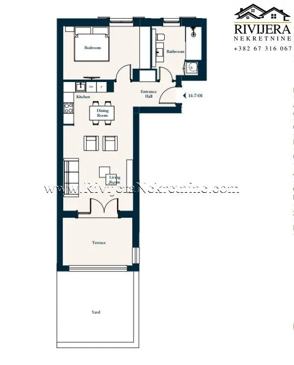 Prodaja, jednosoban stan, 71m², Tivat, Crna Gora
