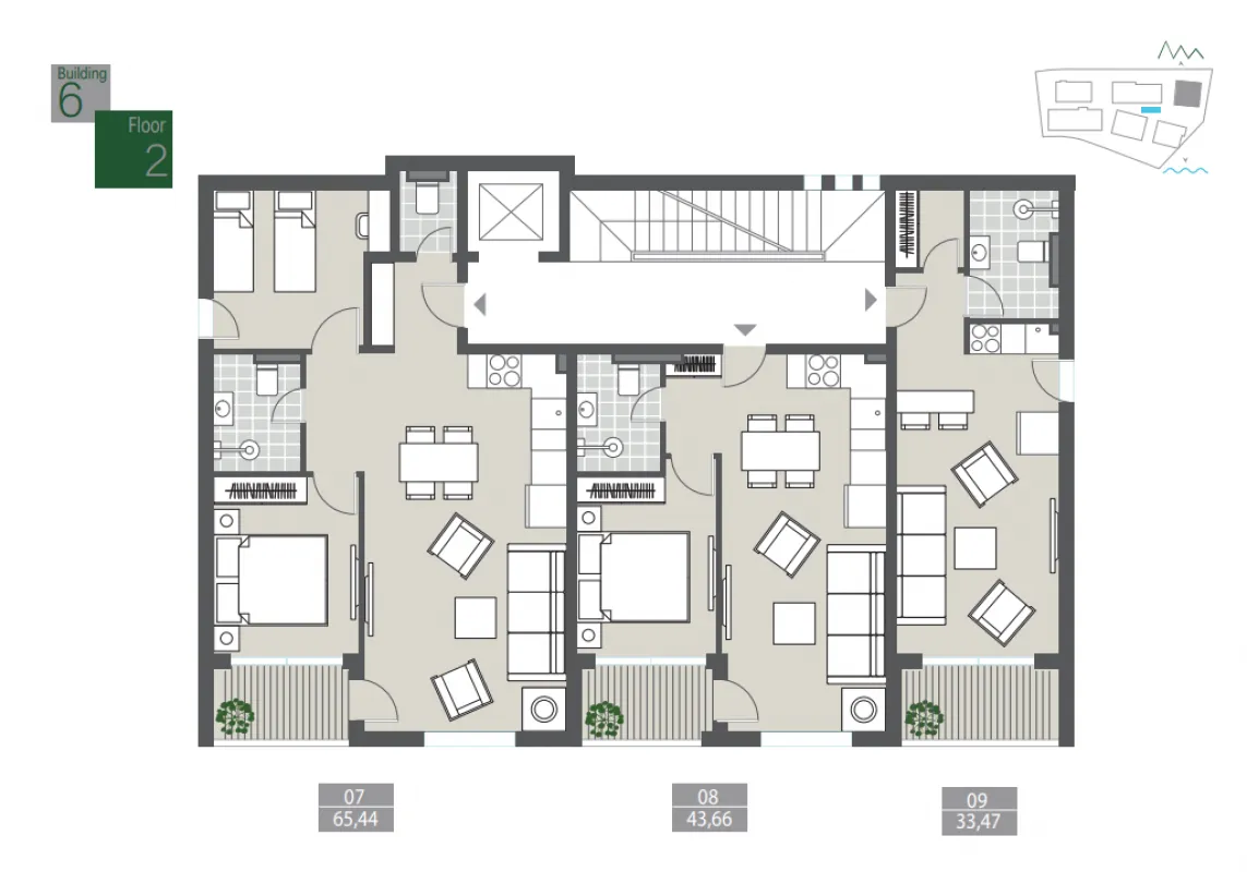 Prodaja, dvosoban stan, 67m², Tivat, Crna Gora