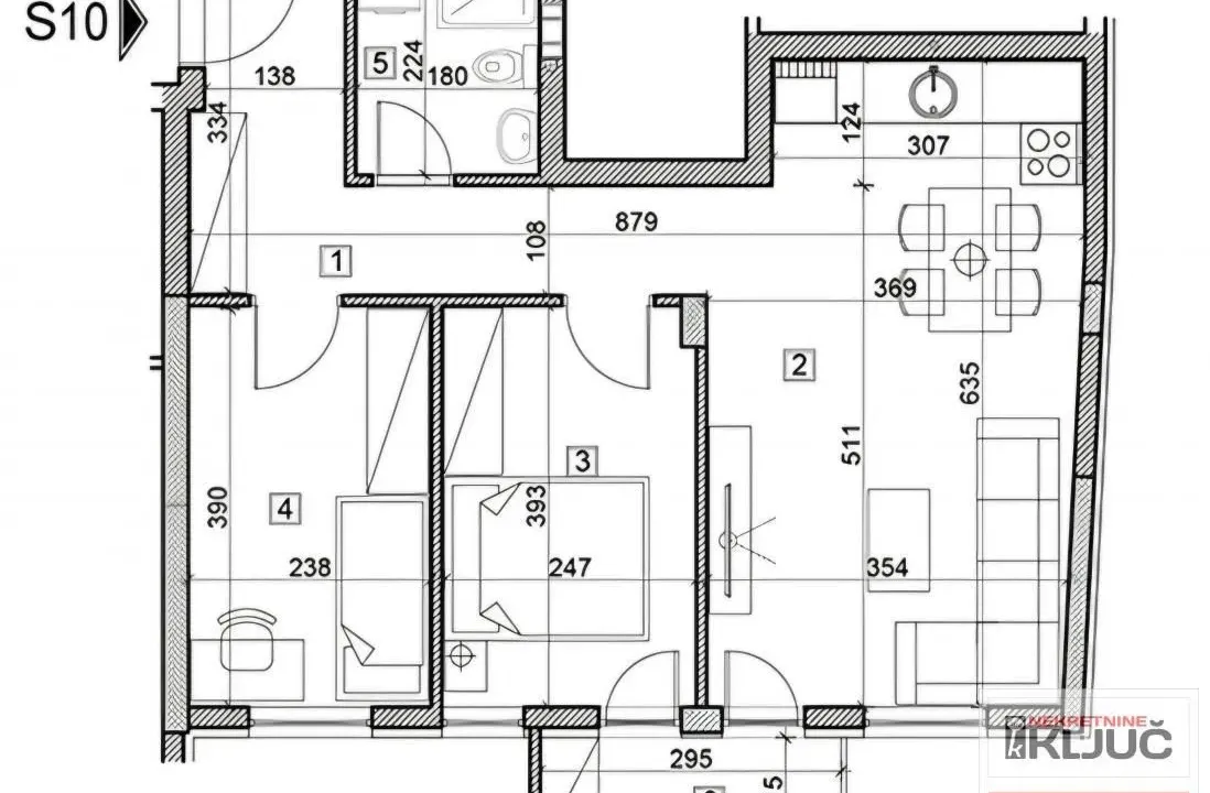 Sale, two bedroom apartment, 57m², Železnička Stanica, Novi Sad Sve Podlokacije