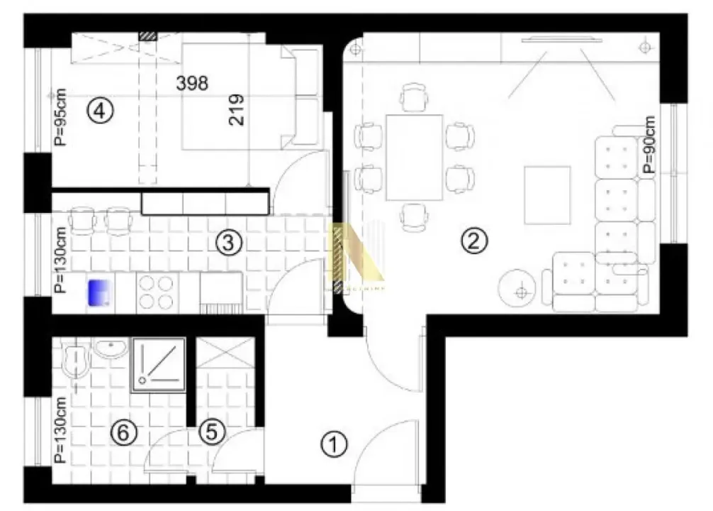 Sale, one bedroom apartment, 44m², Kej, Novi Sad Sve Podlokacije