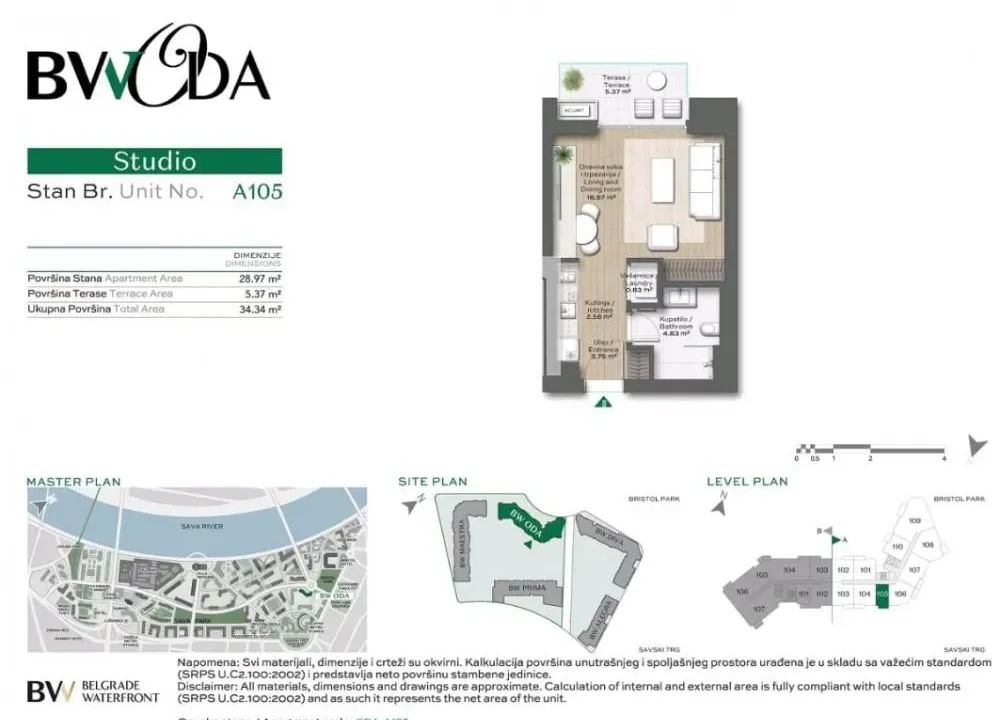 Prodaja, dvosoban stan, 34m², Savski Venac, Beograd