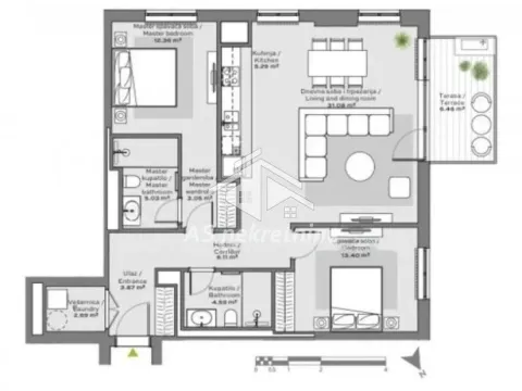 Rent, three bedroom apartment, 91m², Savski Venac, Beograd - image 10