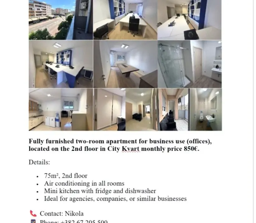 Izdavanje, trosoban stan, 75m², City Kvart, Podgorica