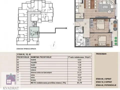Prodaja, trosoban stan, 64m², Obrenovac, Beograd - image 3