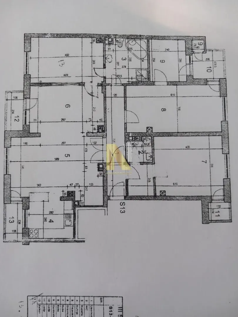 Arhitektonski nacrt i tlocrt stana sa dimenzijama prostorija.