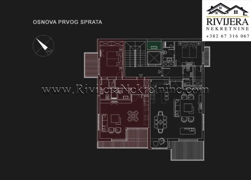 Prodaja, jednosoban stan, 66m², Opatovo, Tivat