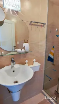 Manje kupatilo sa umivaonikom, ogledalom i tuš kabinom. - image 12