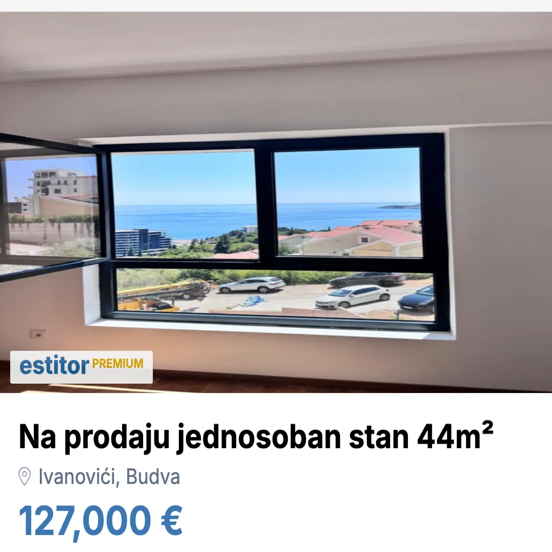 Sale, one bedroom apartment, 44m², Ivanovići, Budva
