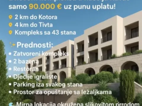 Prodaja, jednosoban stan, 51m², Kavač, Kotor - image 1