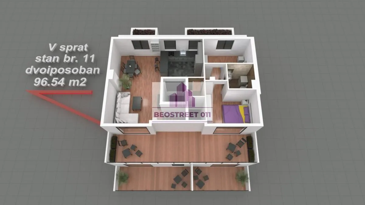 Prodaja, dvosoban stan, 100m², Banovo Brdo, Beograd