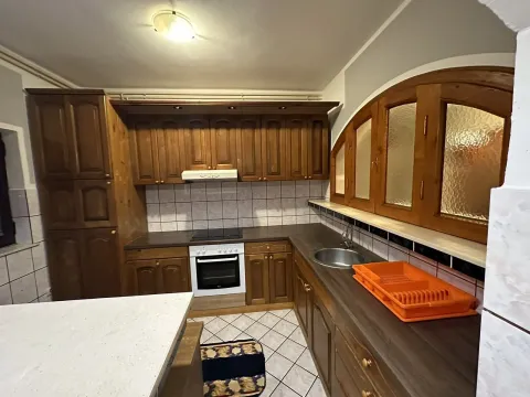 Kuhinja sa drvenim elementima i ugradnom rernom. - image 7