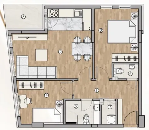 Prodaja, dvosoban stan, 66m², Pantelej, Niš