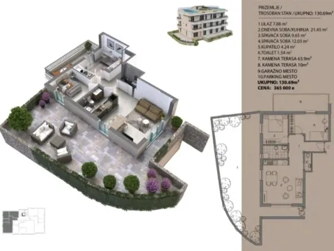 Prodaja, stan, 131m², Dobrota, Kotor - image 8