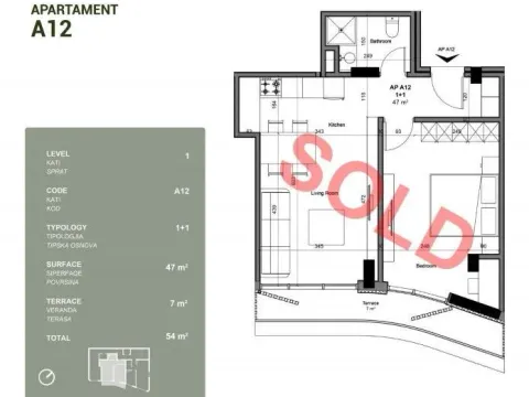 Sale, one bedroom apartment, 56m², Ulcinj, Crna Gora - image 2