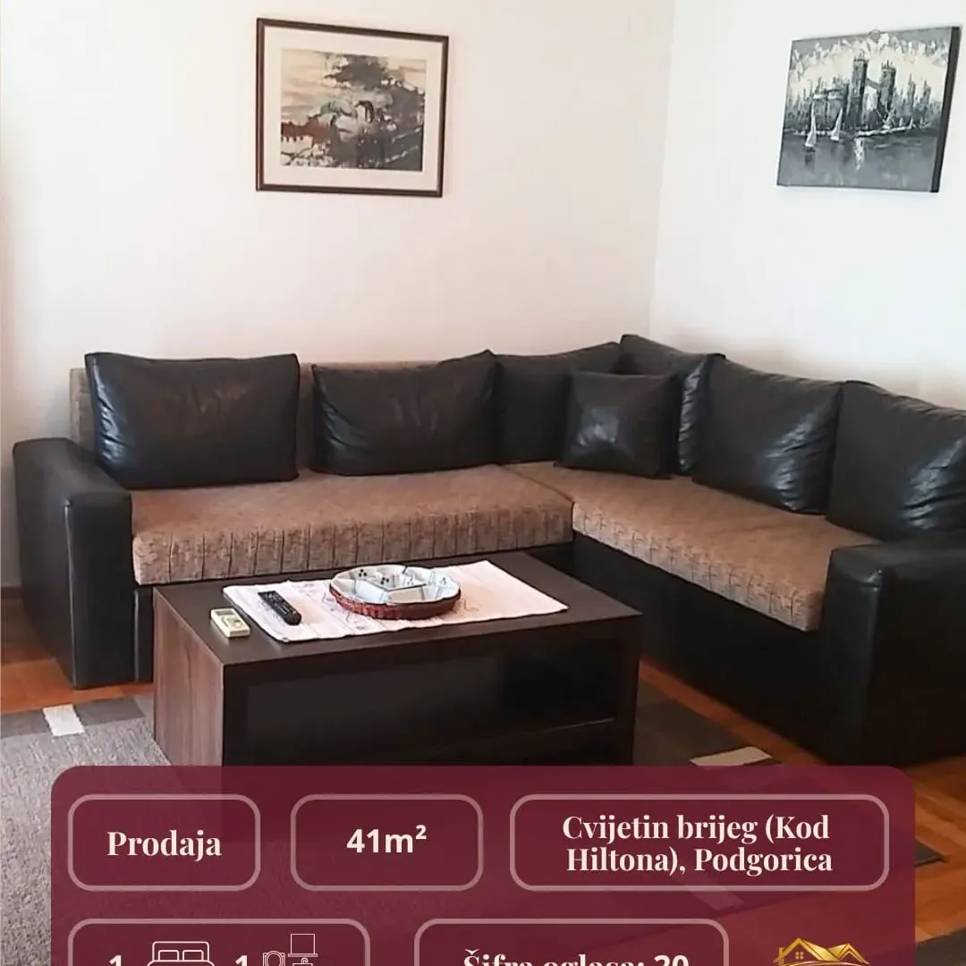 Prodaja, jednosoban stan, 41m², Centar, Podgorica