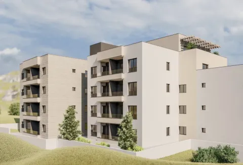 3D prikaz moderne stambene zgrade sa svijetlom fasadom. - image 2