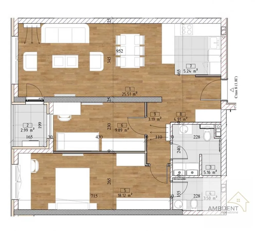 Prodaja, četvorosoban stan, 103m², Tošin bunar, Novi Beograd Sve Podlokacije