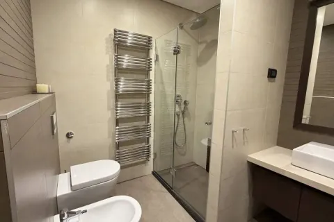 Modern bathroom equipped with a shower cabin, washbasin, and sanitary fixtures. - image 5