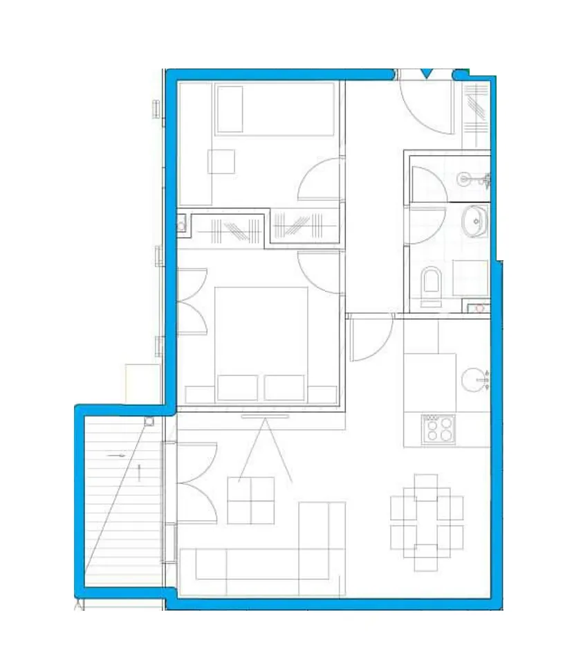 Prodaja, dvosoban stan, 50m², Donja Lastva, Tivat