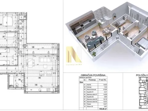 Prodaja, četvorosoban stan, 109m², Podbara, Novi Sad Sve Podlokacije - image 1