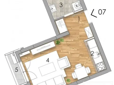 Sale, studio apartment, 28m², Podbara, Novi Sad Sve Podlokacije