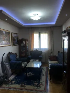 Living room with classic furniture, a patterned rug, and decorative ceiling lighting. - image 9