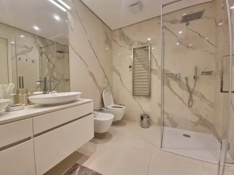 Modern bathroom with a washbasin, walk-in shower, and sanitary ware. - image 21